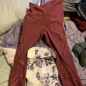 Lululemon leggings with mesh front detail size 6